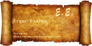 Erger Etelka névjegykártya